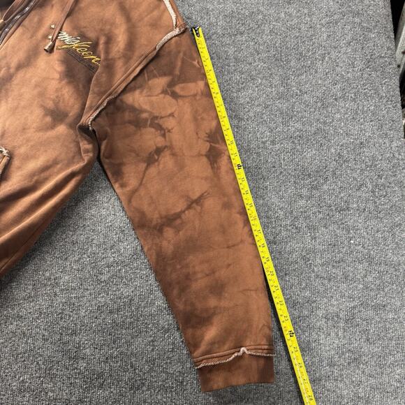 VTG Miskeen Originals Brown Tie-Dye Embroidered Art Zip Hoodie Streetwear Jacket - Picture 13 of 13